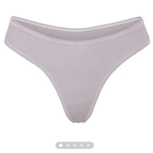 NWT SKIMS Cotton Jersey Dipped Front Thong In Iris Mica Purple Panty Underwear